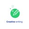 Pencil in circle, copy writing, content writing, creative storytelling concept, vector icon