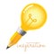 Pencil Combined With Light Bulb Inspiration Concept