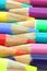 Pencil crayons, horizontal rainbow of colors