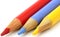 Pencil crayons, red, blue yellow primary colors