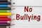 Pencil Crayons with text No Bullying