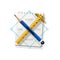 Pencil cross ruler with sketchbook. symbol of design. Personal S