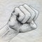 Pencil drawn clinched fist