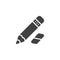 Pencil and eraser vector icon