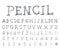 Pencil font Hand drawn. Vector illustration