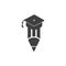 Pencil graduation hat education logo