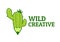 Pencil green Cactus plant logo concept design