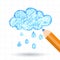 Pencil hand-drawn sketch clouds, vector background template