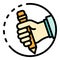 Pencil in hand icon color outline vector