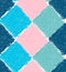 Pencil hatched blue pink and green squares