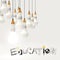 Pencil lightbulb 3d and design word EDUCATION