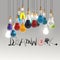 Pencil lightbulb 3d and design word TEAMWORK