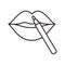 Pencil lipstick linear icon