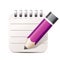 Pencil and notepad icon