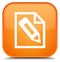 Pencil in page icon special orange square button