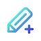 Pencil and plus pixel perfect gradient linear ui icon