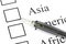 The pencil point to Checkbox in Asia text.