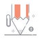 Pencil related color line vector icon, illustration