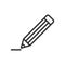 Pencil with rubber eraser icon in flat style. Highlighter vector