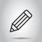 Pencil with rubber eraser icon in flat style. Highlighter vector illustration on white background. Business concept