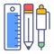Pencil and ruler, pencils Modern concepts flat design, Premium quality vector illustration concept