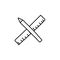 pencil and ruler sketch icon. Element of education icon for mobile concept and web apps. Outline pencil and ruler sketch icon can