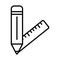 Pencil school and rule line style icon