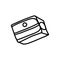 Pencil sharpener in Doodle style. Simple design element on the theme of stationery, office, creativity,. Hand drawn and isolated