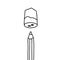 Pencil sharpener hand drawn vector illustration in cartoon comic style office equipment