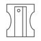 Pencil sharpener thin line icon. Manual cutter symbol, outline style pictogram on white background. School instrument or