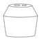 Pencil sharpener vector outline icon. Vector illustration sharpen blade on white background. Isolated outline