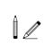 Pencil simple icon. Writing pencil with rubber eraser vector icon.