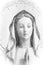 Pencil sketch with vignette of Blessed Virgin Mary