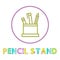 Pencil Stand Icon in Circle Vector Illustration