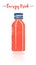 Pencil and textured style orange vector illustration of a small bottle of vitamins energy drink