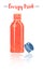 Pencil and textured style orange vector illustration of a small bottle of vitamins energy drink