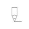 Pencil thin line icon, edit outline vector logo illustration, pi