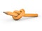 Pencil tied in a knot on a white background