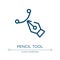 Pencil tool icon. Linear vector illustration from cursors and pointers collection. Outline pencil tool icon vector. Thin line