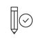 Pencil vector icon. Checklist pictogram. Approve clipboard linear symbol illustration.