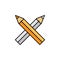 pencils, draw, edit icon. Element of education illustration. Signs and symbols can be used for web, logo, mobile app, UI, UX on