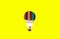 Pencils inside lamp bulb on the yellow background. New idea concept. School advert