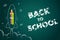 Pencils with launch rocket chalk painting on blackboard, Back to school concept, vector illustration