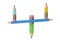 Pencils with seesaw,3D illustration.