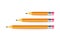 Pencils various length on white background. Variations of pencils. Vector illustration