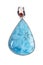 Pendant of blue larimar stone on isolated white background. Larimar is the native stone of the Dominican