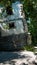 PENDANT HOUSE among the plants in the sacred wood of Bomarzo. a natural park adorned with numerous basalt sculptures, inaugurated