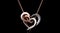 Pendant necklace two hearts entwined together