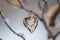 Pendant necklace two hearts entwined together