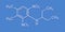 Pendimethalin herbicide molecule. Skeletal formula.